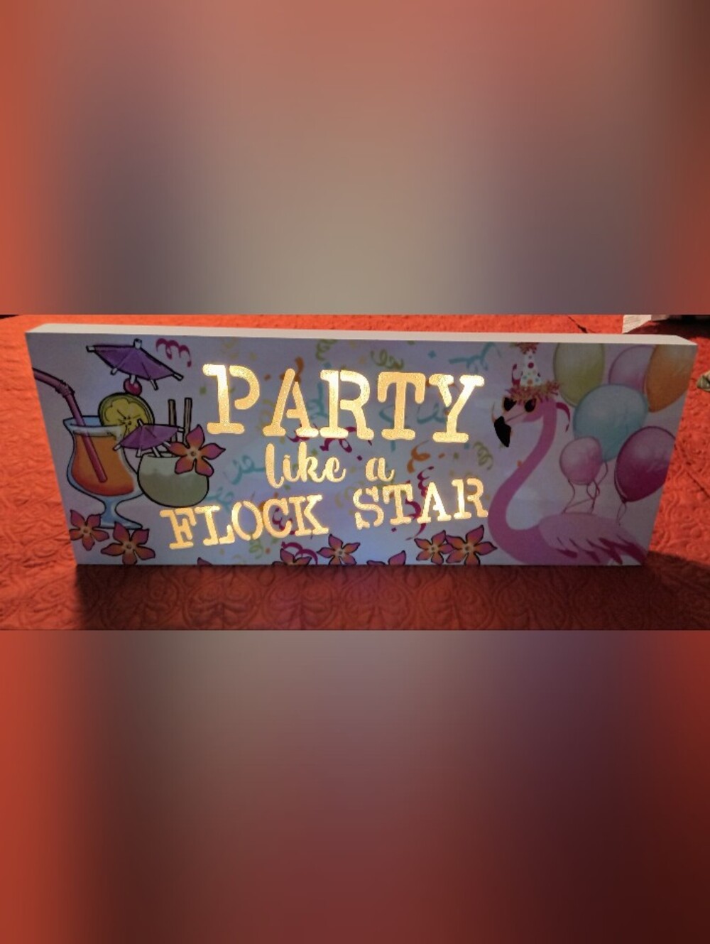 Cracker Barrell Party Like a Rock Star Light Up Decorative Sign